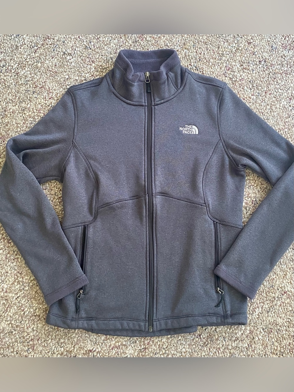 The North Face Jacket Women Gray Full Zip Fleece Lined Sweater Ladies Size Large